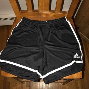 Women’s Adidas pinstriped Black & white shorts